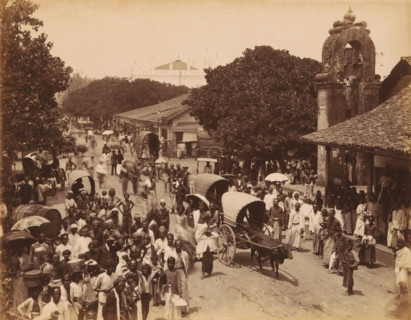 View of the Main Street, Colombo, Sri Lanka, photograph, signature: 'Scowen & Co.', title: 'Main