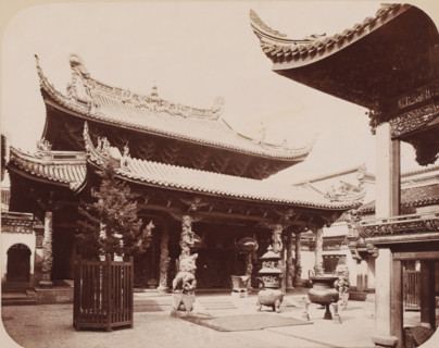 View of what is likely the Chenghuang Temple of Shanghai, photograph, annotation: 'Shanghai-City