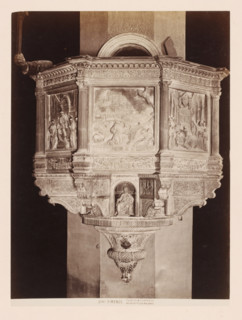 Pulpit after Benedetto da Maiano in the Santa Croce in Florence, Italy, Pulpito in S. Groce di