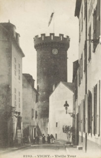 View of the Tour de l'Horloge in Vichy, Vichy.-Vieille Tour, photomechanical print, stereograph,
