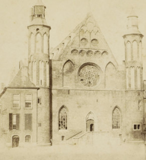 Ridderzaal on the Binnenhof in The Hague, Loterij Zaal Binnenhof, stereograph, inscription: