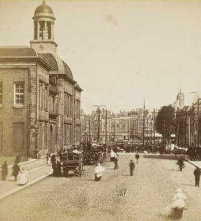 View of the Rotterdam Stock Exchange building, stereograph, inscription: '1.50', inscription: 'No.