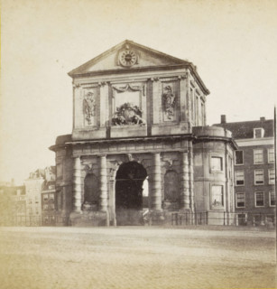 Delftschepoort Rotterdam, View of the Delftsche Poort in Rotterdam, stereograph, Rotterdam, 1873 -
