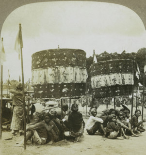 Natives at a festival in Jokjacarta. Java, Javanese people at a festival in Jogjakarta,