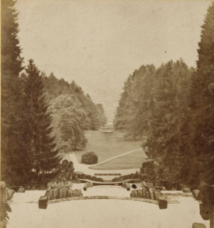 Wilhelmshöhe. Aussicht von den Cascaden, View from the large waterfalls in Wilhelmshöhe, Kassel,