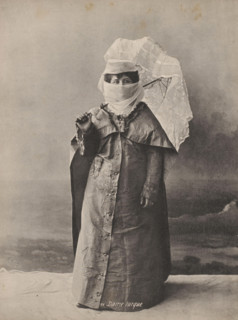 Portrait of an unknown veiled Turkish woman, Turkish lady, photomechanical print, number: '99.',
