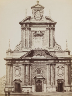Façade of the Augustinian Church in Brussels, Belgium, photograph, Brussels, 1851 - 1900,