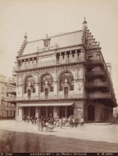 View of the Royal Flemish Theatre in Brussels, Belgium, Le théâtre flamand, Bruxelles, photograph,