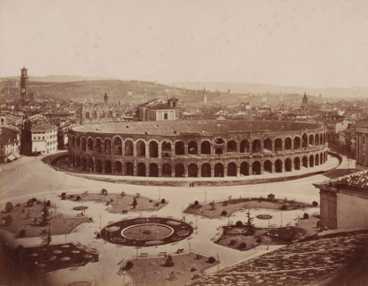 View of the Arena of Verona, Italy, photograph, inscription: 'Verona.', number: '13', Verona, 1851