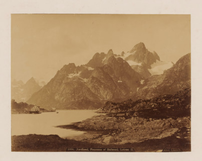 View of the Raftsundet near the Lofoten, Nordland, panorama from Raftsund, Lofoten, photograph,
