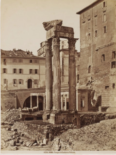 Tempio di Castore e Polluce, Remains of the Temple of Castor and Pollux in Rome, Italy, Roma,