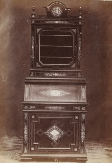 Ivory inlaid case, No 15 Mobile Avorio, photograph, page, inscription: 'Alto, 178. Largo, 79.