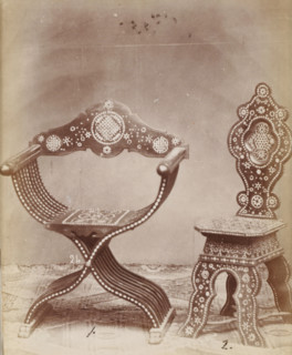 No 24 Poltrona, Sedia, Two types of chairs, photograph, page, inscription: 'No 1. Ies. 60., ' 2.
