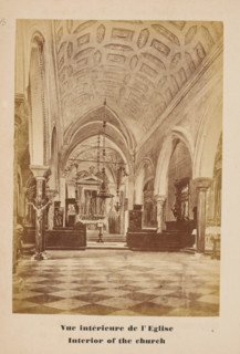 Photo reproduction of a drawing of the interior of the church of San Lazzaro degli Armeni, Venice,