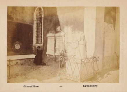 Cimetière - Cemetery, Cemetery of San Lazzaro degli Armeni, Venice, photograph, page, c. 1874 - in