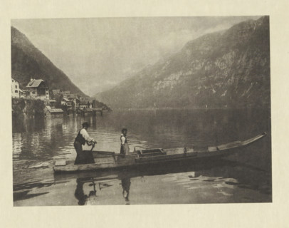 Lac de Hallstatt, Boat on the Hallstätter See, photomechanical print, photographer: Albert baron de