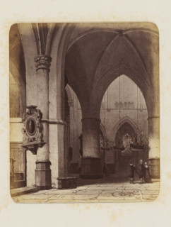 Photo reproduction of the painting 'In the Church in Haarlem' by Jan Jacob Schenkel, photograph,