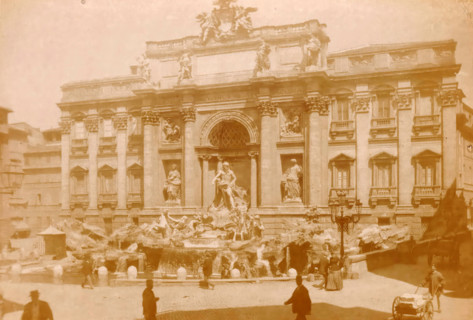 Roma, Fontana di Trevi, Trevi Fountain in Rome, photograph, page, number: '1014 ?', Rome, c. 1883 -