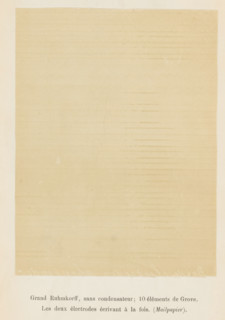 Grand Ruhmkorff, sans condensateur, 10 elements de Grove, Les deux electrodes ecrivant a la fois