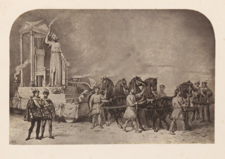 Photo reproduction of a print of an allegory on the origin of free thought, photograph,