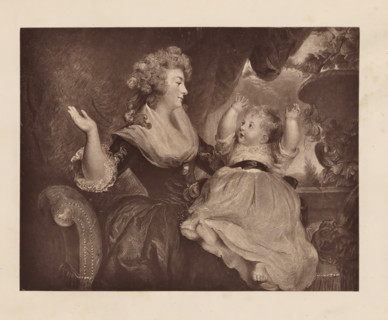 Reproduction of an engraving after the painting The beautiful duchess by Joshua Reynolds,