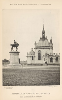 Chapelle du Chateau de Chantilly, Equestrian statue and chapel of Château de Chantilly, page,