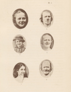 Overview of six photographs illustrating people with different facial expressions, page,