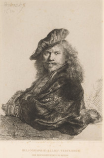 Reproduction of an etching with a self-portrait, reproduction, page, photomechanical print, number:
