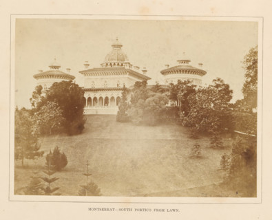 View of a portico of the Palácio de Monserrate near Sintra, Montserrat - South portico from lawn,