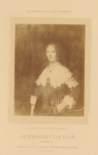 Photo reproduction of the painted portrait of possibly Maria Trip, by Rembrandt van Rijn,
