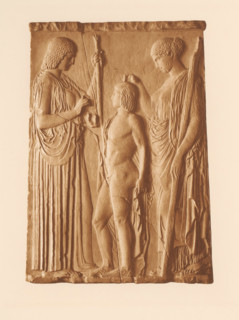 Relief with Demeter, Tripolemos and Persephone, Relief d'Eleusis: Déméter, Triptolémos, Coré, page,