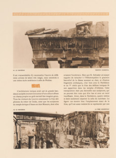 Western pediment of the Parthenon, Le Parthénon, fronton occidentale, page, photomechanical print,