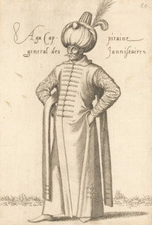 Aga, cappitaine général des jannissaires, 'Aga' (commander in chief) of the janissaries, print,