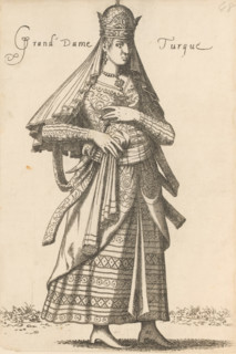 Turkish noblewoman, Grand Dame Turque, print, album cover, book illustration, Print is part of an