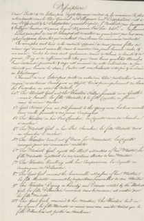 Table of contents for the series: Diligence and Dissipation, Virtue and debauchery, text sheet,