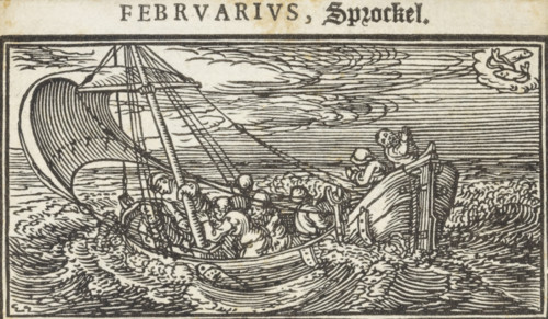 February, Storm on the Sea of Galilee, Months of the year, print, book illustration, On the Sea of