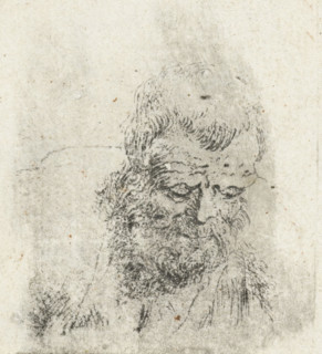 Head of an old man with a beard, print, printmaker: Dirck de Bray, Netherlands, 1645 - 1694, paper,