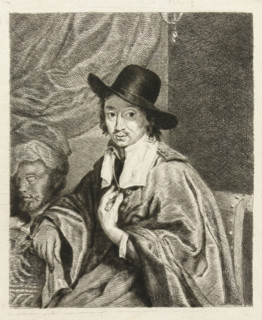 Portrait of the painter Adriaen van Ostade, print, printmaker: Louis Bernard Coclers, unknown,