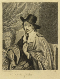 Portrait of the painter Adriaen van Ostade, print, printmaker: Louis Bernard Coclers, unknown,