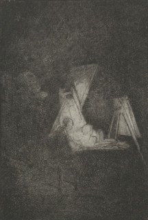 Artist in his studio, print, printmaker: Jacobus Ludovicus Cornet, Leiden, 1825 - 1882, paper,