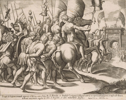 Triumph of Scipio, print, Triumphal procession of Scipio Africanus in Rome after his victory over