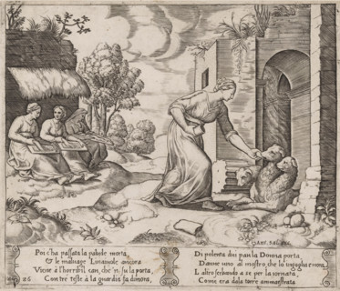 Psyche Leading Cerberus, Story of Amor and Psyche, print, Series number, 26, 32, Psyche leads