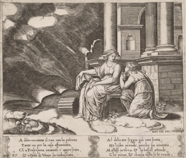 Psyche receives the jar with Proserpina's beauty, Story of Amor and Psyche, print, Series number,