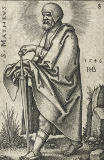 Matthew, S. Mathevs, Twelve Apostles, print, Series number, 8, 12, printmaker: Hans Sebald Beham,