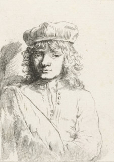 The artist's son, Titus, print, printmaker: Ignace-Joseph de Claussin, after print by Rembrandt van
