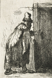 The blindness of Tobit: a sketch, print, printmaker, after print by, Rembrandt van Rijn, paper,
