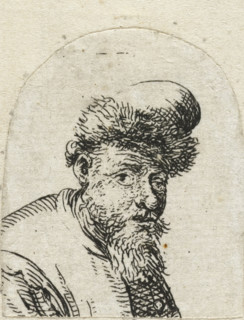 Bust of a man with a fur hat, print, Bust of an old man, with a hat trimmed with fur., printmaker: