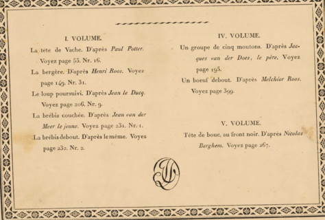 Copies faites d'après des estampes très rares (, ) décrites dans les volumes I. IV. et V. du