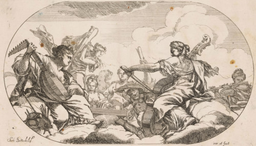 Muses with musical instruments, Various designs, Opera Varia Historica, Poetica & Iconologica,