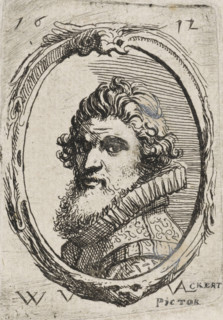 Self-portrait of Werner van den Valckert, print, name: 'VAL ckert, pictor', printmaker: Werner van